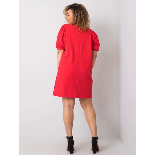Czerwona sukienka plus size z bawełny Sheandher.pl XL Sheandher.pl