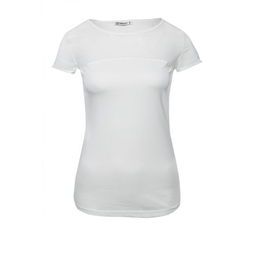 T-shirt with georgette inserts terranova bialy t-shirty