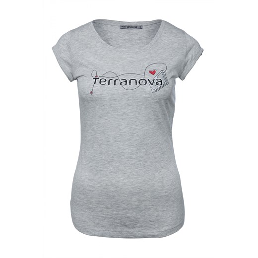 T-shirt with logo print terranova bialy nadruki