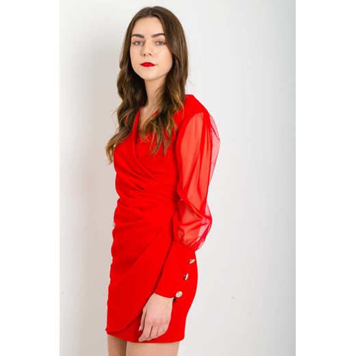 Sukienka Olika mini dopasowana z długim rękawem 