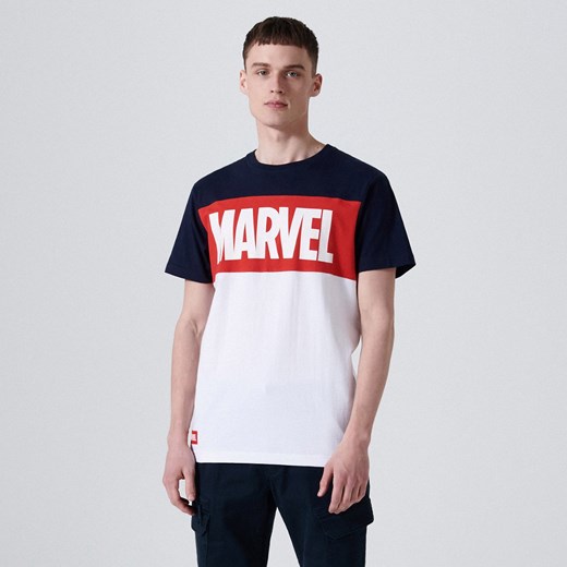 Cropp - Koszulka Marvel - Granatowy Cropp XS okazyjna cena Cropp