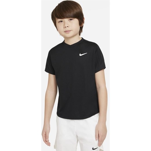T-shirt chłopięce Nike czarny z krótkimi rękawami