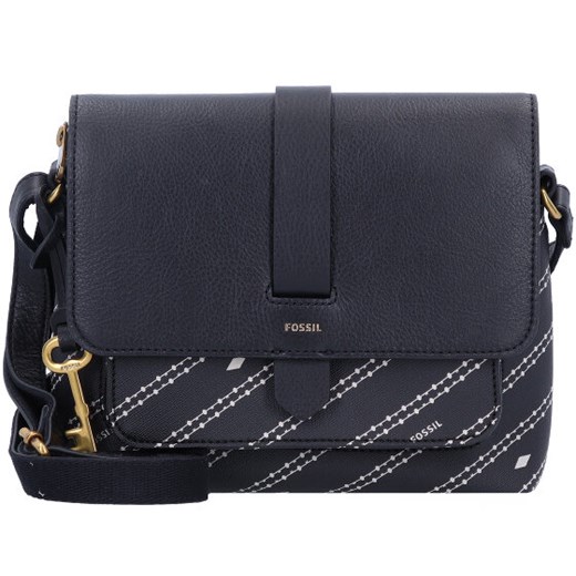 Fossil Kinley Torebka na ramię skórzana 22 cm black/bone Fossil 22cm x 7cm x 21cm Bagaze