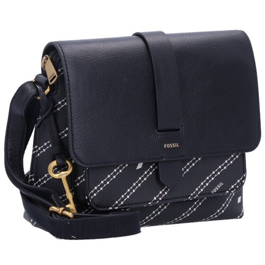 Fossil Kinley Torebka na ramię skórzana 22 cm black/bone Fossil 22cm x 7cm x 21cm Bagaze