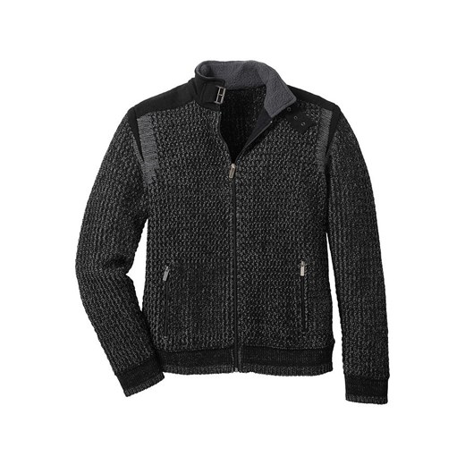 Sweter rozpinany w strukturalny wzór | bonprix 60/62 (XXL) bonprix