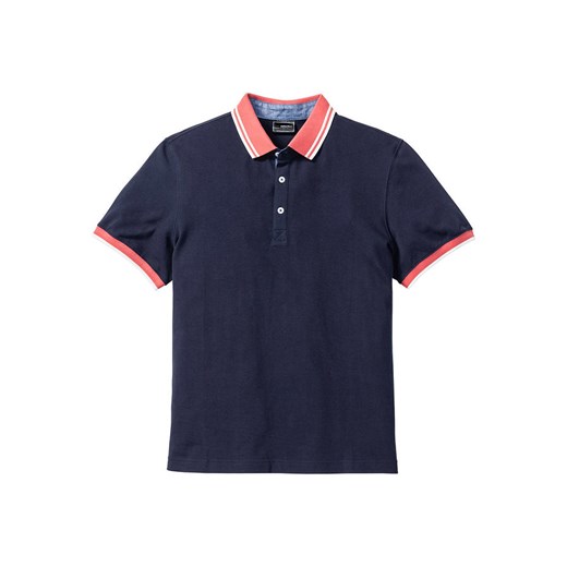 Shirt polo z kontrastowym kołnierzykiem, krótki rękaw | bonprix 52/54 (L) bonprix