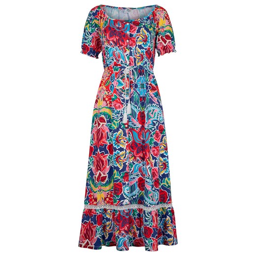 Sukienka shirtowa w tropikalny deseń | bonprix 52/54 bonprix
