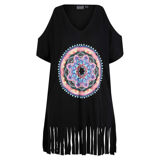 Sukienka plażowa cold-shoulder z przyjaznego dla środowiska materiału | bonprix 44/46 bonprix