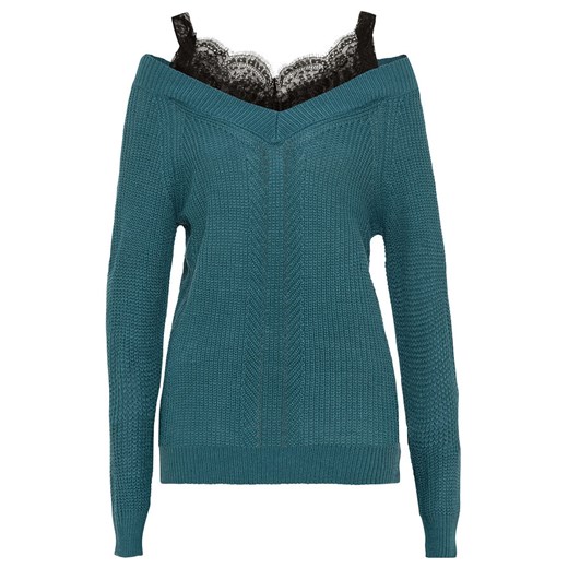 Sweter ażurowy z koronką | bonprix 44/46 bonprix
