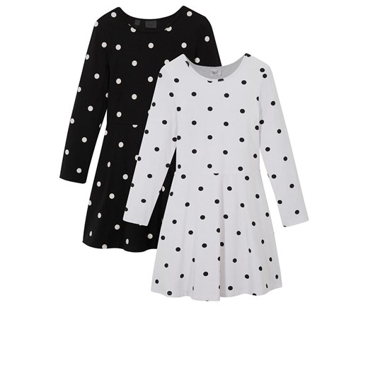 Sukienka dziewczęca shirtowa (2 szt.), bawełna organiczna | bonprix 92/98 bonprix