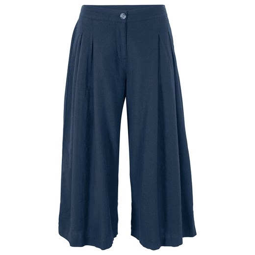 Spodnie lniane culotte, szerokie nogawki | bonprix 40 bonprix
