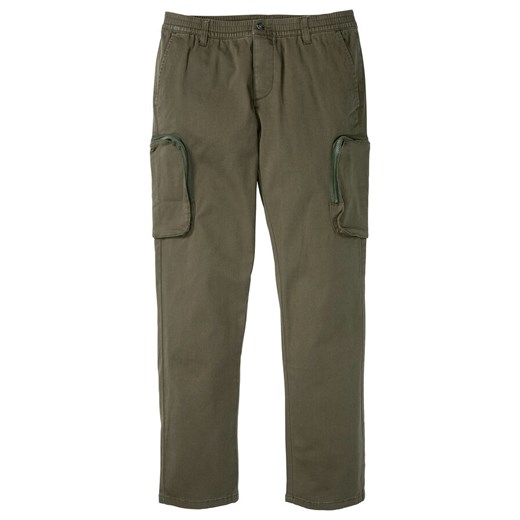 Spodnie bojówki ze stretchem i kieszeniami z zamkiem, Regular Fit | bonprix 54 wyprzedaż bonprix