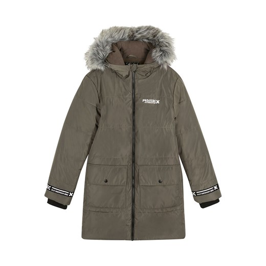 Parka zimowa chłopięca z odpinanym sztucznym futerkiem | bonprix 116/122 bonprix