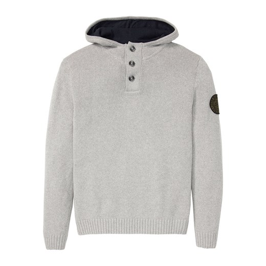 Sweter z kapturem z bawełny z recyklingu | bonprix 52/54 (L) promocja bonprix