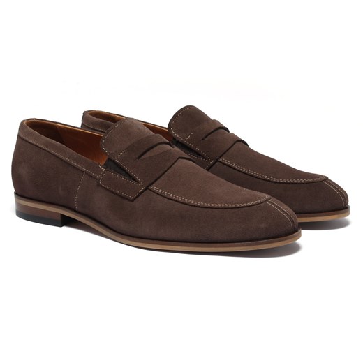 Popielate mokasyny męskie MAKSYM Domeno 42 Domenoshoes