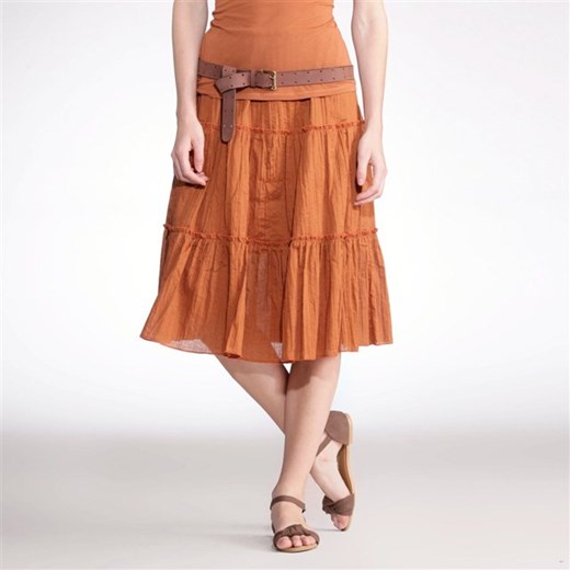 Półdługa spódniczka, jednobarwna la-redoute-pl brazowy spódnica