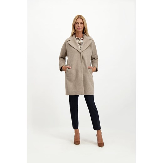 Beżowy płaszcz o pudełkowym fasonie 85669 Lavard 34 Lavard