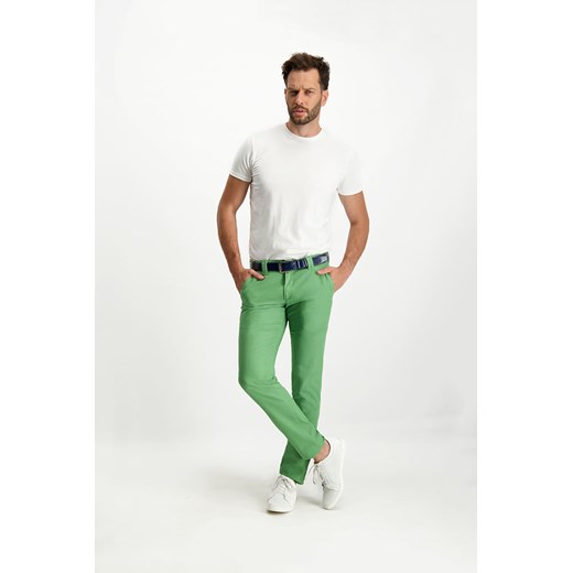 Zielone modne spodnie męskie Chinos PBT 60139 Lavard 50 wyprzedaż Lavard
