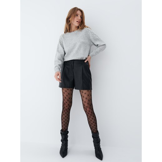 Mohito - Sweter z perełkami Eco Aware - Jasny szary Mohito S Mohito