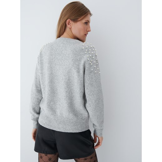 Mohito - Sweter z perełkami Eco Aware - Jasny szary Mohito M Mohito