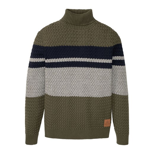 Sweter z golfem z bawełny z recyklingu | bonprix 52/54 (L) bonprix