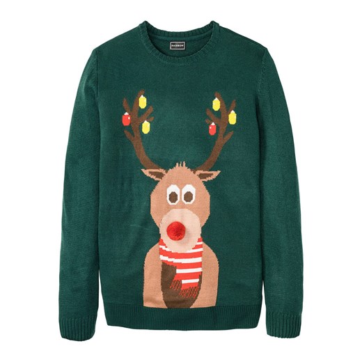 Sweter męski z bożonarodzeniowym motywem | bonprix 64/66 (3XL) bonprix