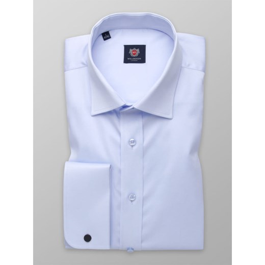 Jasnobłękitna klasyczna koszula z mankietami na spinki Willsoor XL (Kołnierz 43/44) / 198-204 wyprzedaż Willsoor