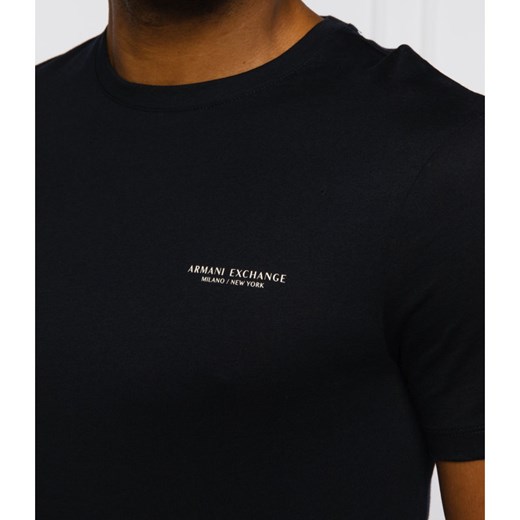 T-shirt męski czarny Armani Exchange z krótkim rękawem bawełniany 