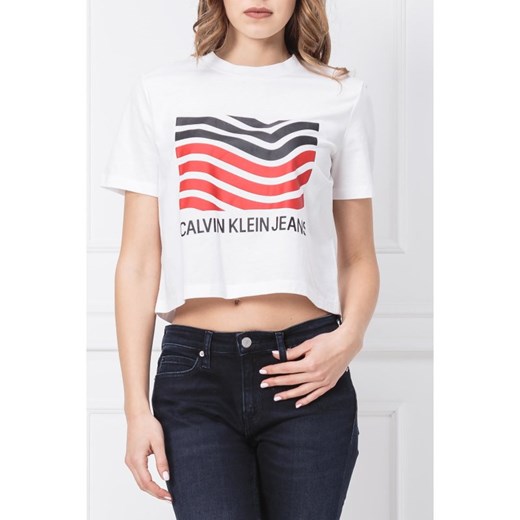 CALVIN KLEIN JEANS T-shirt MODERNIST WAVE | Cropped Fit XL promocja Gomez Fashion Store