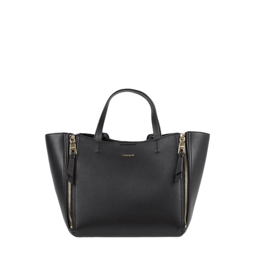 Shopper bag DKNY czarna na ramię elegancka ze skóry 