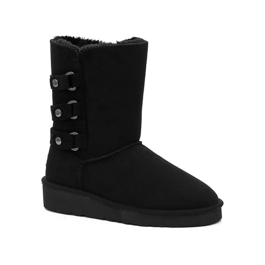 Kozaki damskie Blackfield płaskie z weluru na zimę