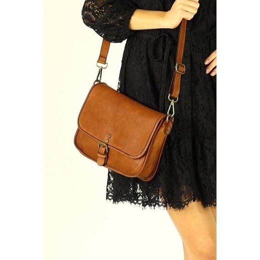 ARIANNA Włoska torebka messenger leather bag na ramię na ramię brąz Merg one size merg.pl promocja