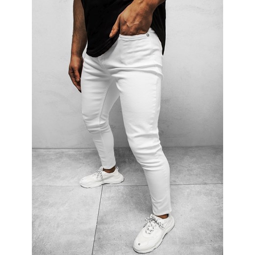 Białe jeansy męskie Ozonee 