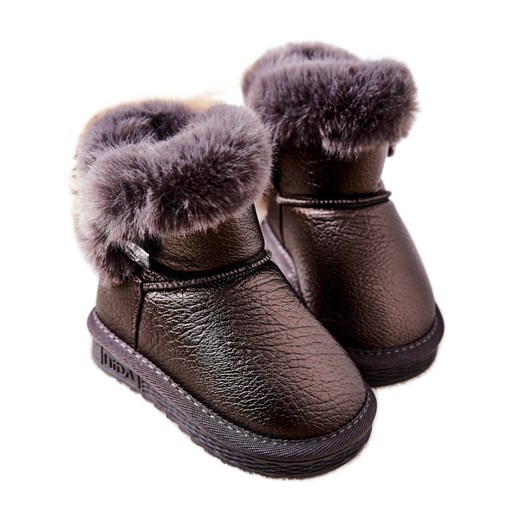 Buty zimowe dziecięce brązowe na zimę śniegowce