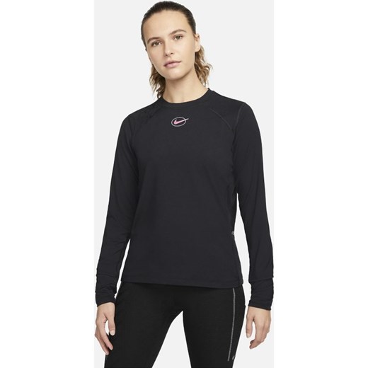 Nike bluzka damska jerseyowa czarna z długim rękawem 