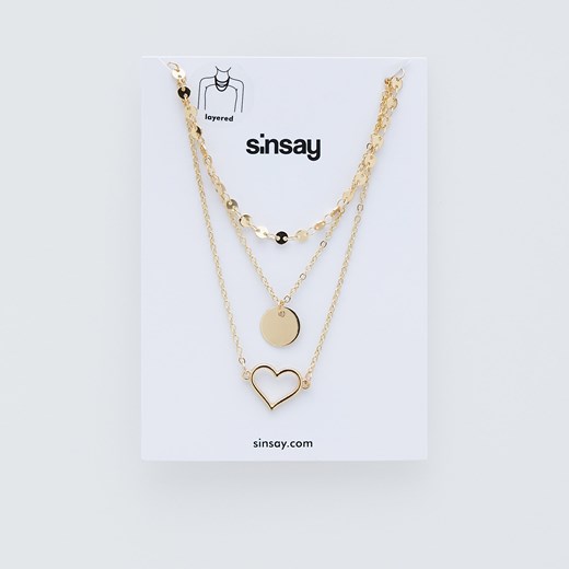 Sinsay - Naszyjnik - Złoty Sinsay Jeden rozmiar okazja Sinsay