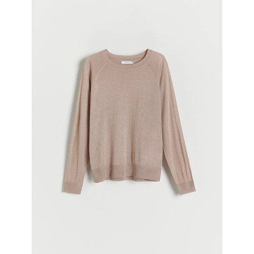 Sweter damski Reserved z okrągłym dekoltem z wiskozy na zimę casual
