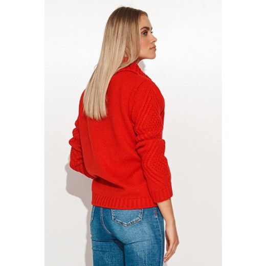 Makadamia sweter damski z golfem casualowy 