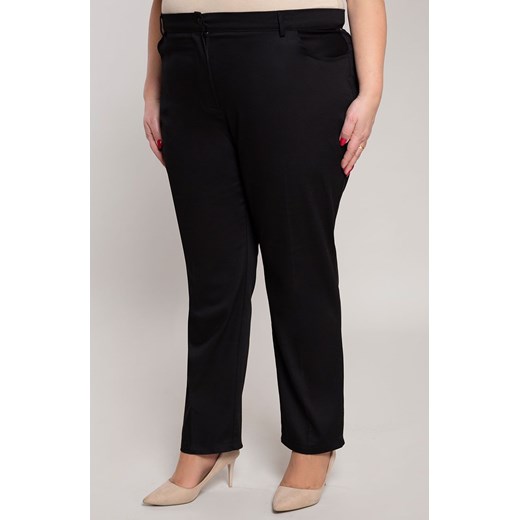 Eleganckie spodnie w kolorze czerni 58 Modne Duże Rozmiary