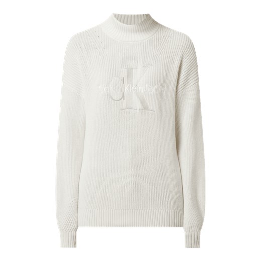 Sweter damski Calvin Klein biały z golfem 