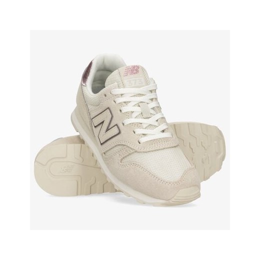 Buty sportowe damskie New Balance płaskie sznurowane beżowe na wiosnę