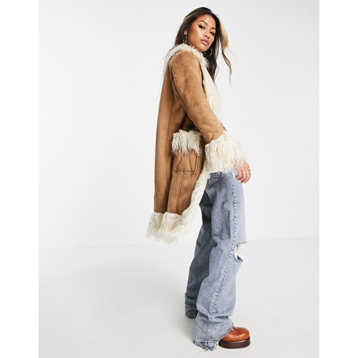 Kożuch Asos brązowy