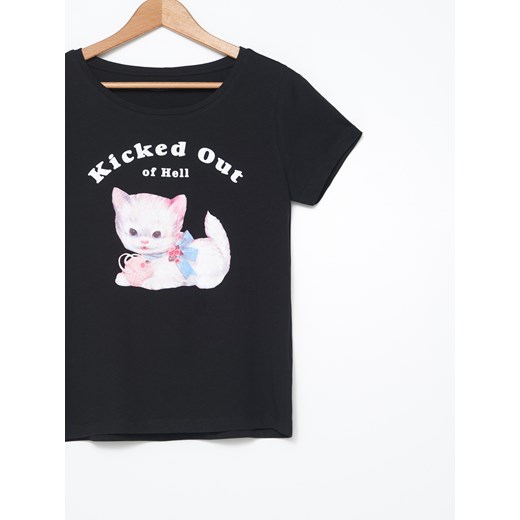 Koszulka z kotkiem Kicked Out Of Hell - Czarny House XS okazyjna cena House