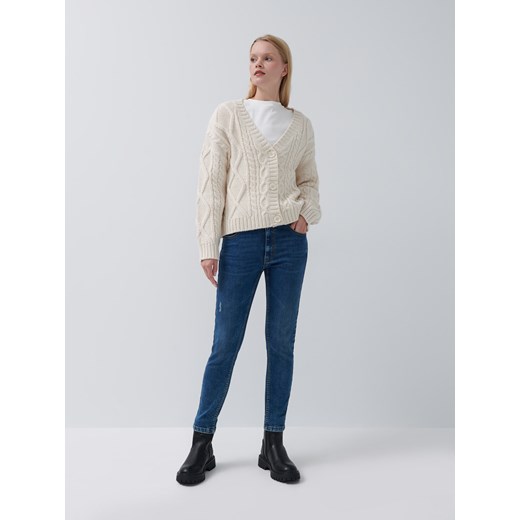 Jeansy skinny fit z niskim stanem - Niebieski House 40 promocyjna cena House