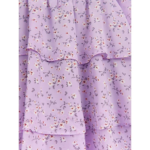 Sukienka House w abstrakcyjne wzory z długimi rękawami z dekoltem v na lato mini 