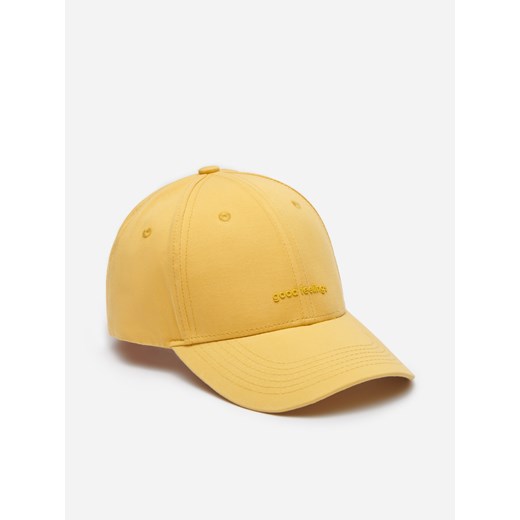 Bawełniana czapka z daszkiem i aplikacją - Żółty House S wyprzedaż House