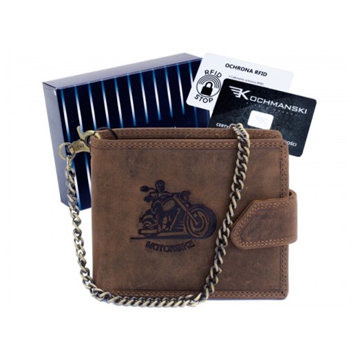 KOCHMANSKI portfel męski skórzany z łańcuchem dla motocyklisty 1316 Kochmanski Studio Kreacji® Skorzany