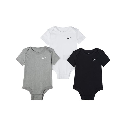 Body dla niemowląt (3–6 M) z logo Swoosh (3 szt.) Nike - Czerń Nike 3-6M Nike poland