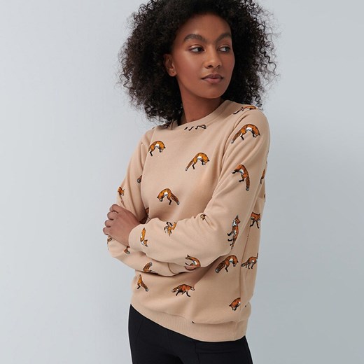 Bluza w liski - Beżowy House L House okazyjna cena