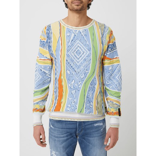 Sweter męski Carlo Colucci w abstrakcyjne wzory 